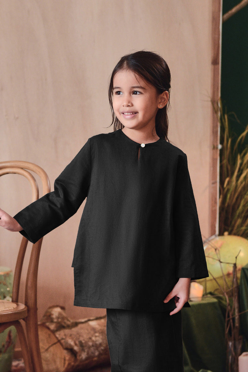 baju kurung cotton hitam