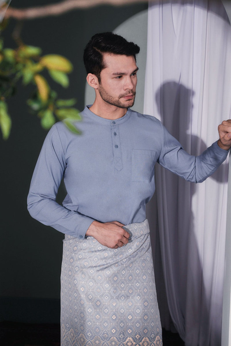 kurta dewasa cotton biru