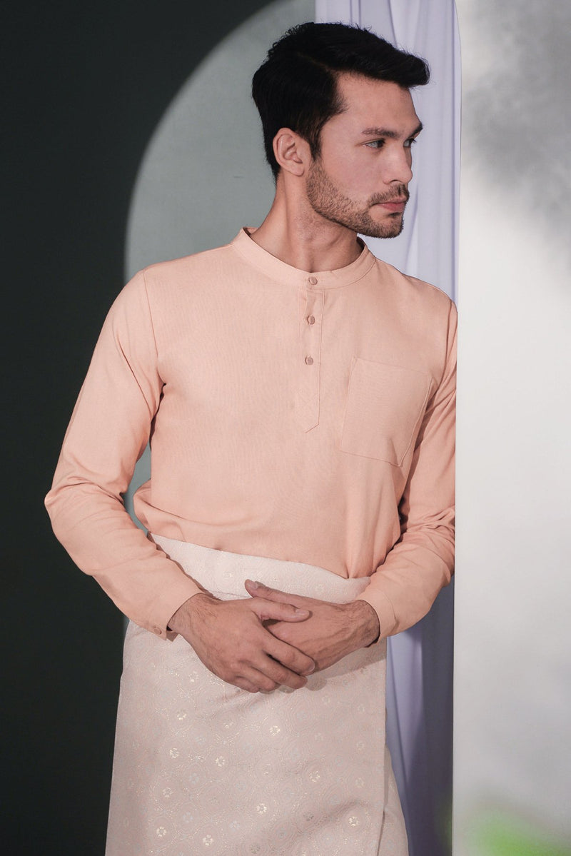 kurta dewasa cotton peach