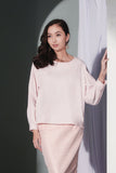 The Bayang Women Pleated Sleeve Blouse - Light Pink