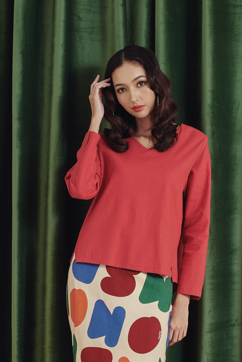 V Collar Long Sleeve