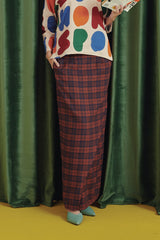 The Rona Women Irregular Overlay Skirt - Checked Brown