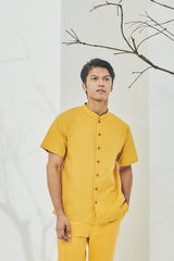 The Timur Men Oriental Shirt - Mustard