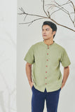 Olive Green Colour Oriental Shirt