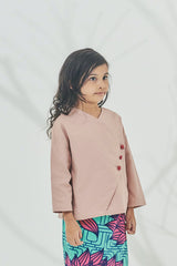 The Timur Wrapped Blouse - Dusty Pink