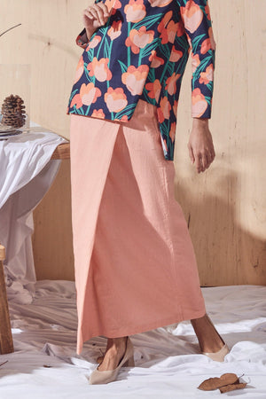 Peach Colour Folded Skirt