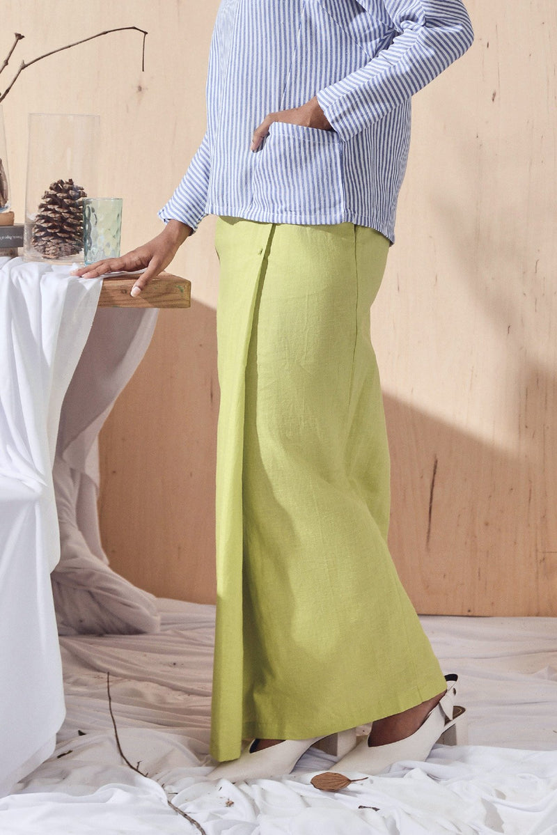 Women Button Folded Skirt