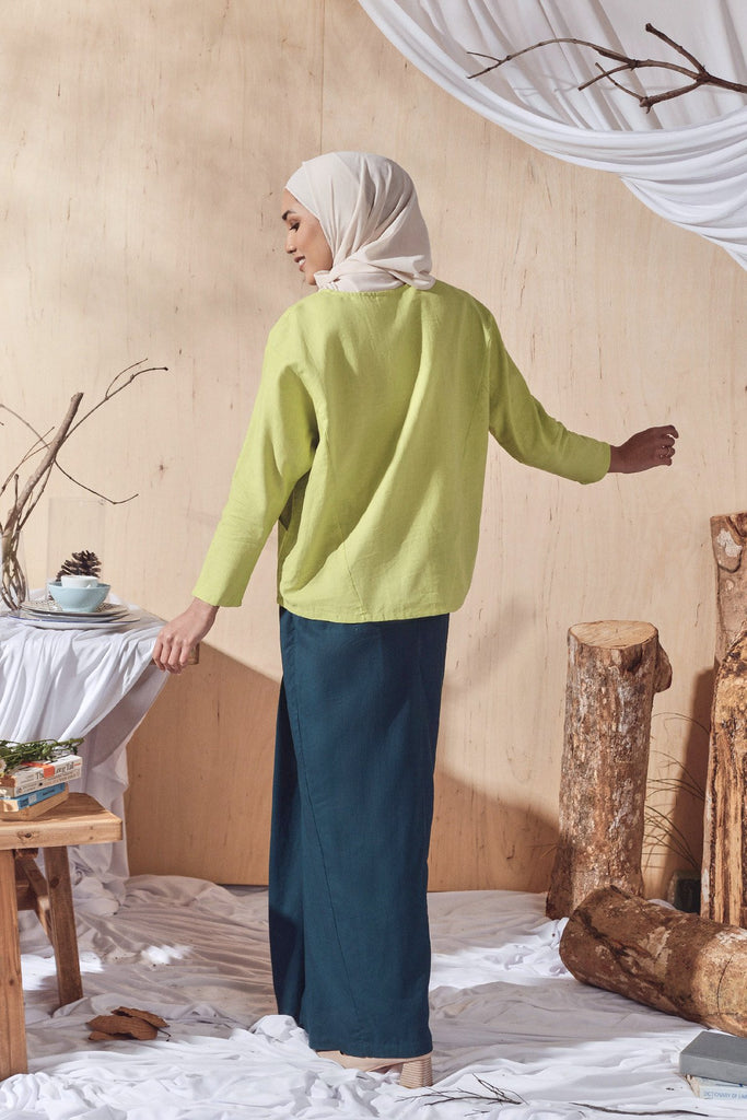 The Balik Women Dolman Sleeve Blouse - Lime Green