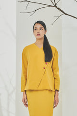 The Timur Women Wrapped Blouse - Mustard