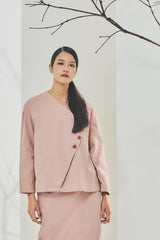 The Timur Women Wrapped Blouse - Dusty Pink