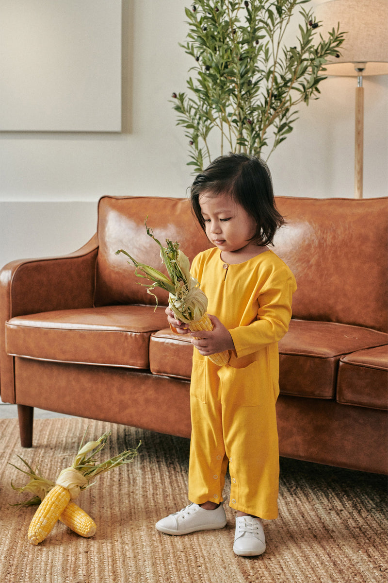 baby onesies cotton mustard