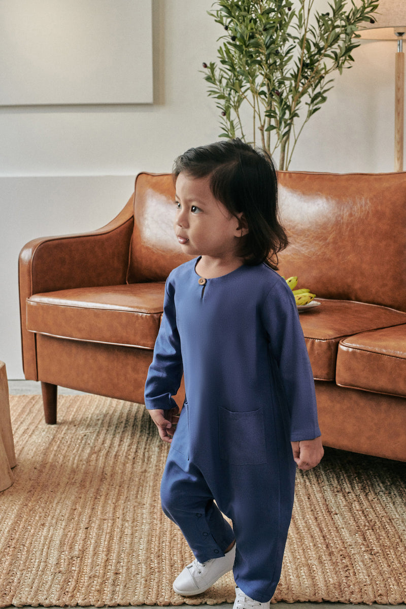 baju raya baby cotton biru