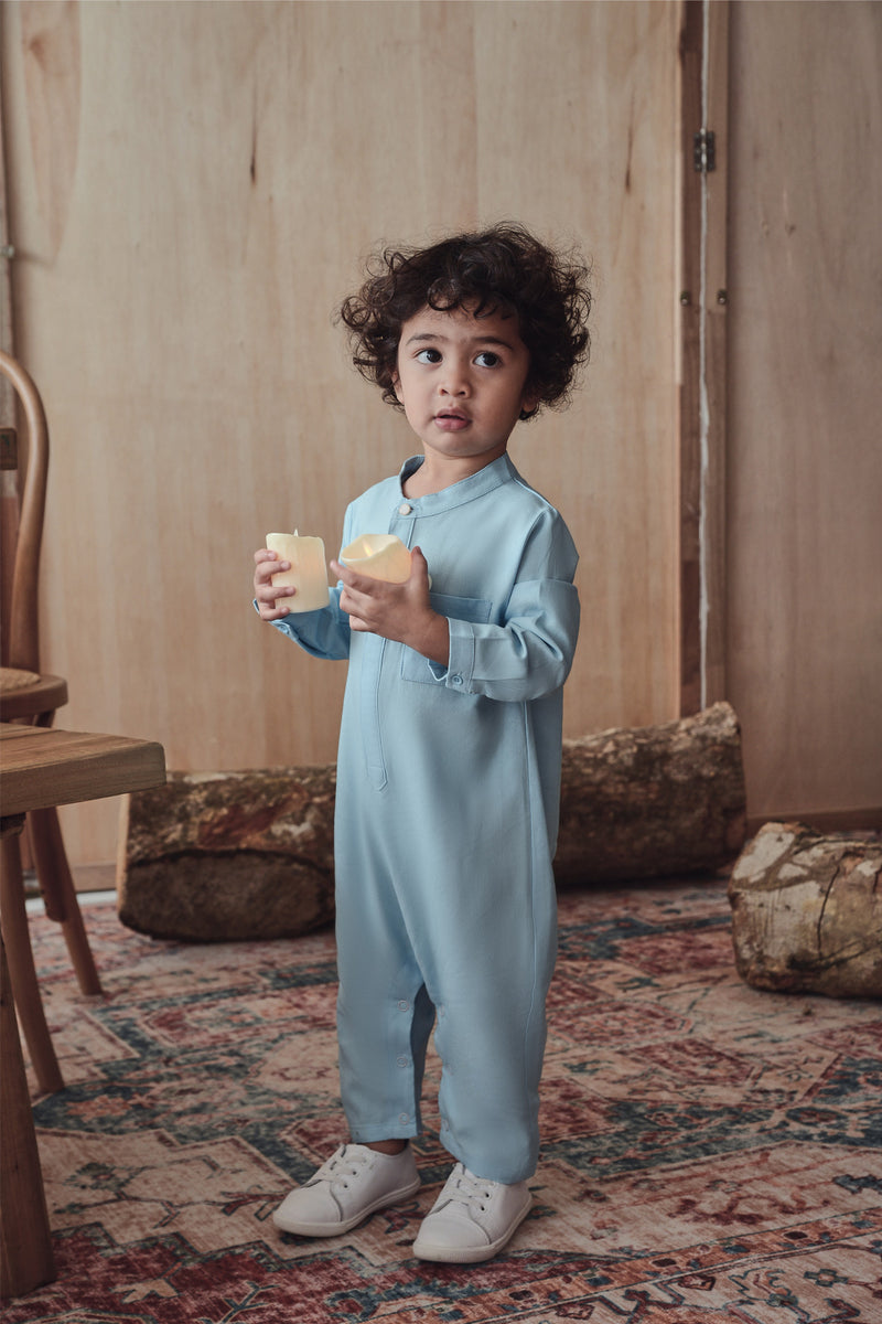 baju raya baby biru muda