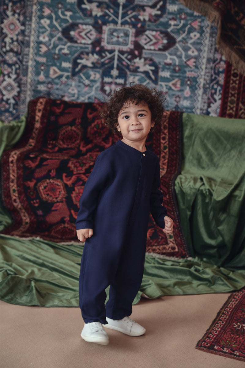 baju raya baby navy blue