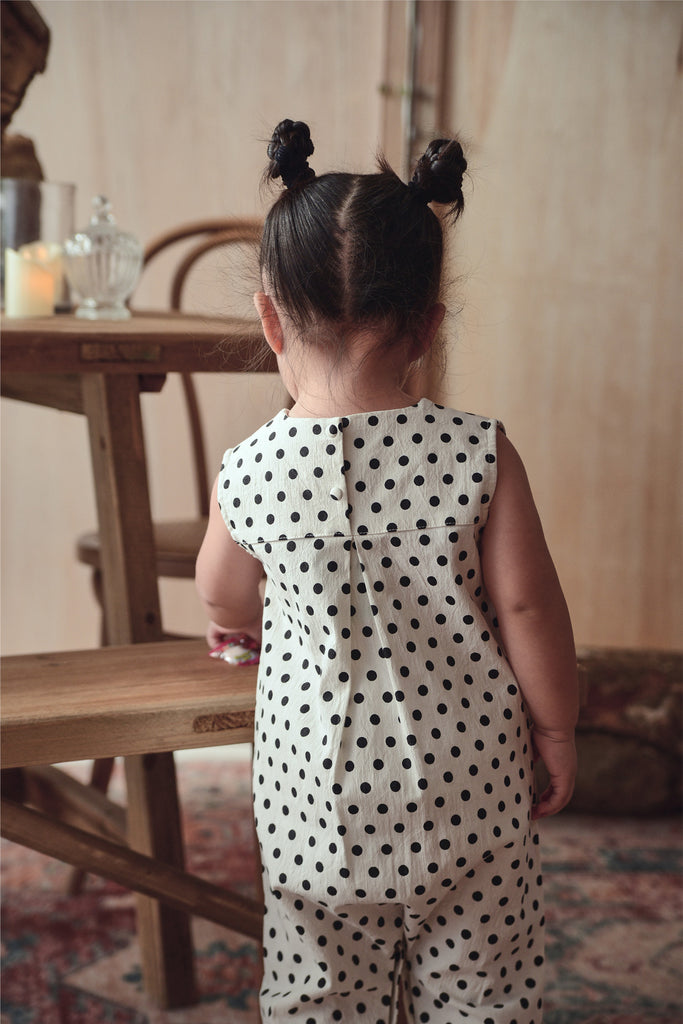 baju baby perempuan one piece set corak polka dot