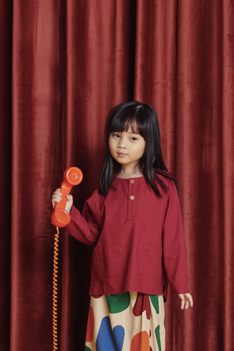 Maroon Colour Raglan Blouse