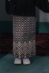 The Bayang Jacquard Skirt - Petal Royal Black