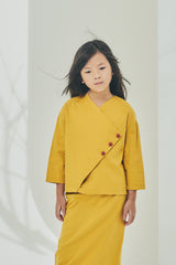 The Timur Wrapped Blouse - Mustard