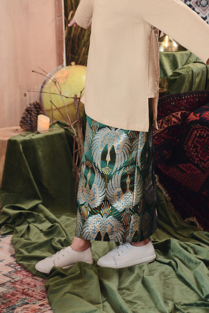 kain jacquard corak emerald